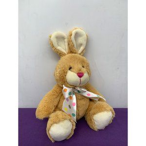 American Greetings 11 Inch Cream Bunny Easter Colored Eggs White Ribbon Bow Plus